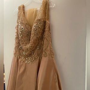 Gold Beaded Formal Dress